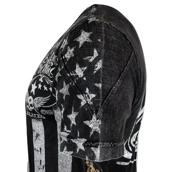 T-shirt Uomo Archaic By Affliction DEATH SHOUT Nero Teschio Biker M-3XL - Foto 3